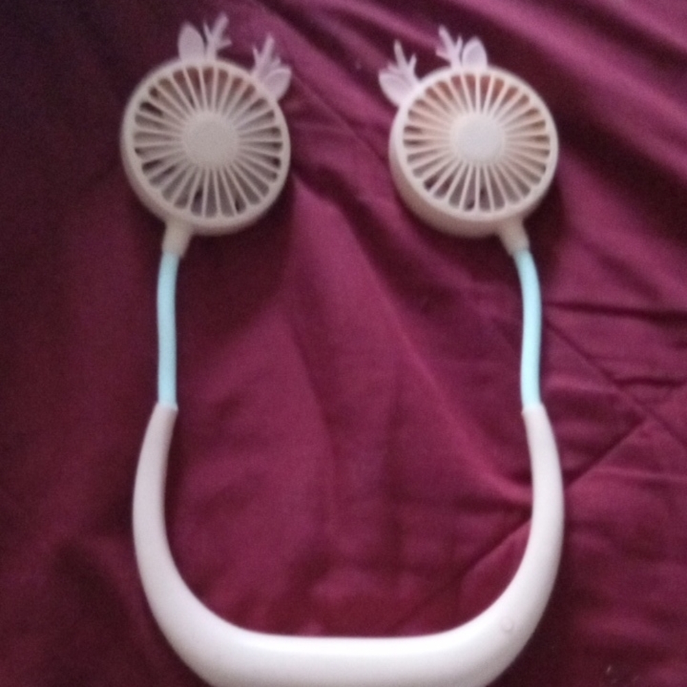 Portable Neck Fan with Dual Heads